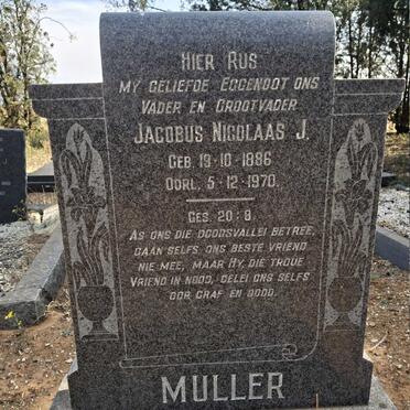 MULLER Jacobus Nicolaas J. 1886-1970