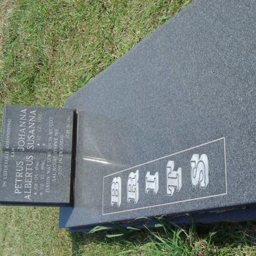 BRITS Petrus Albertus 1946-1996 &amp; Johanna Susanna 1952-