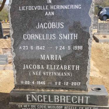 ENGELBRECHT Jacobus Cornelius Smith 1942-1998 &amp; Maria Jacoba Elizabeth STEINMANN 1946-2017