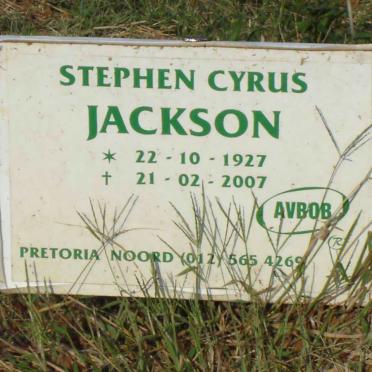 JACKSON Stephen Cyrus 1927-2007
