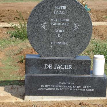JAGER P.D.C., de 1930-2006 &amp; Dora 1941-