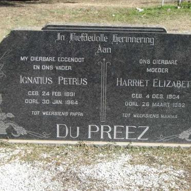 PREEZ Ignatius Petrus, du 1891-1964 &amp; Harriet Elizabeth 1904-1982