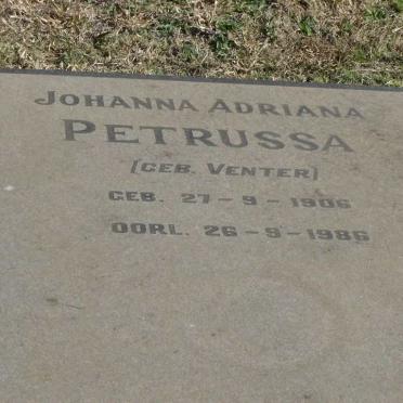 PETRUSSA Johanna Adriana nee VENTER 1906-1986