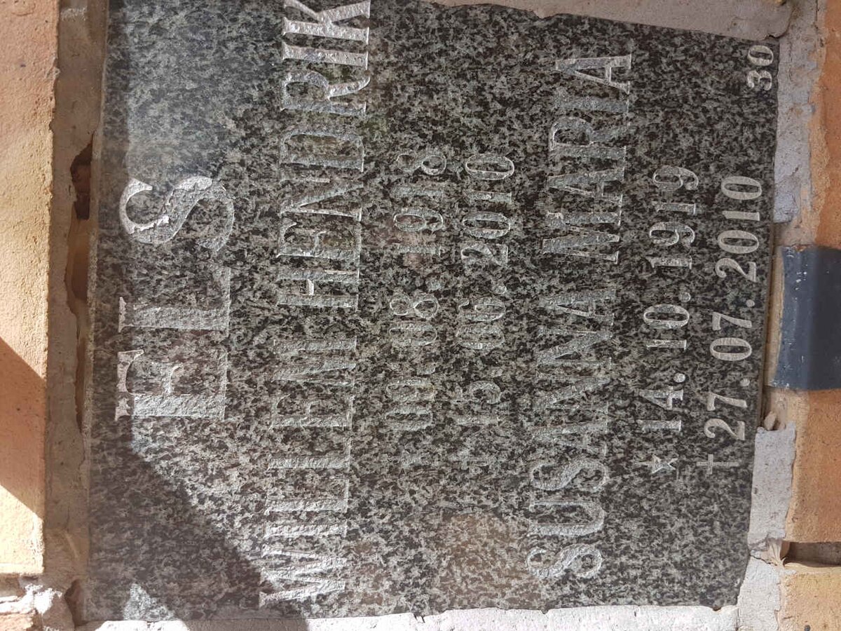 ELS Willem Hendrik 1918-2010 &amp; Susanna Maria 1919-2010