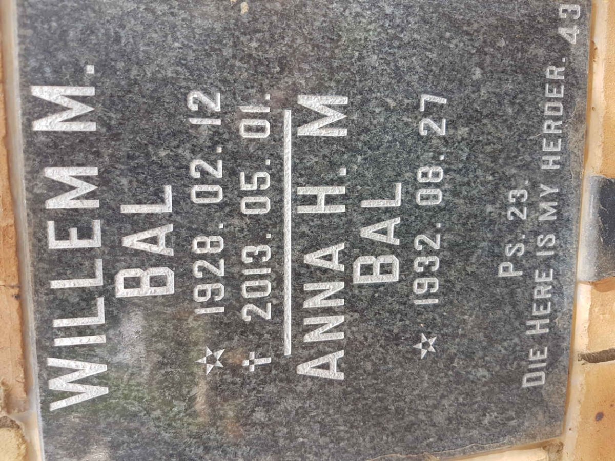 BAL Willem M. 1928-2013 & Anna H.M. 1932-