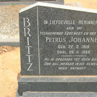 BRITTZ Petrus Johannes 1919-1966