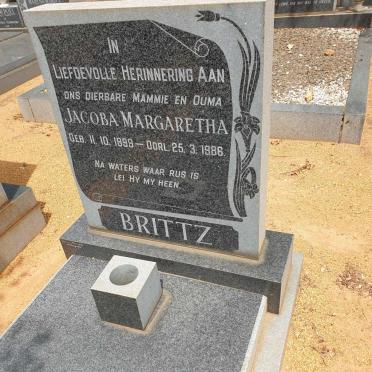 BRITTZ Jacoba Margaretha 1899-1986