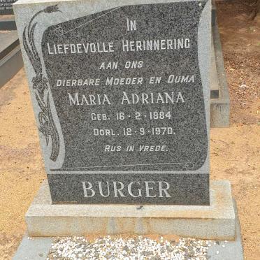 BURGER Maria Adriana 1884-1970