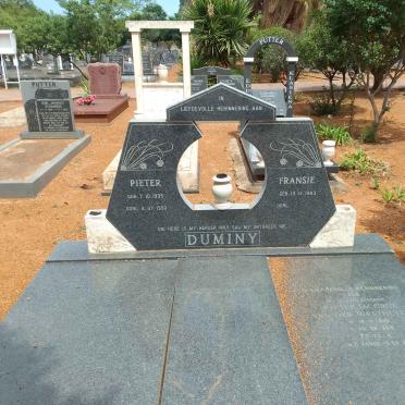 DUMINY Pieter 1935-1990 &amp; Fransie 1943-