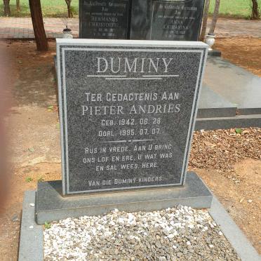 DUMINY Pieter Andries 1942-1995