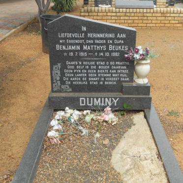 DUMINY Benjamin Matthys Beukes 1915-1987