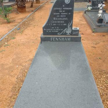 FENSHAM Magdalena Gertruida 1942-1985