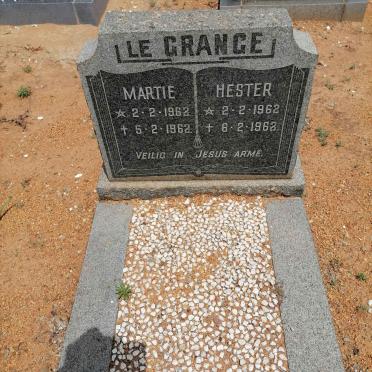GRANGE Martie, le 1962-1962 :: LE GRANGE Hester 1962-1962