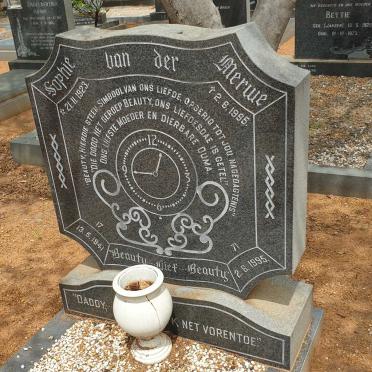 MERWE Sophie, van der 1941-1995
