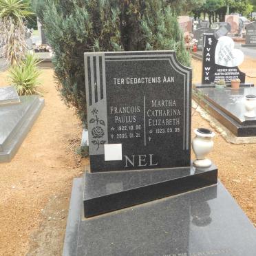 NEL Francois Paulus 1922-2005 &amp; Martha Catharina Elizabeth 1923-