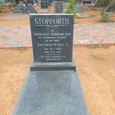 STOPFORTH Salomon Petrus J. 1903-1971