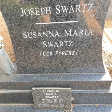 SWARTZ Joseph &amp; Susanna Maria PYPERS 1935-2010