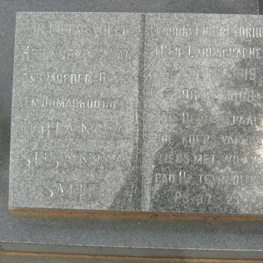 SMIT Johanna Susanna voorheen PRETORIUS nee LABUSCHAGNE 1919-2000