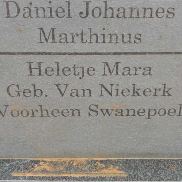 ? Daniel Johannes Marthinus &amp; Heletje Mara voorheen SWANEPOEL nee VAN NIEKERK