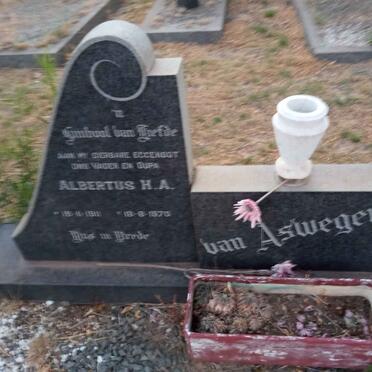 ASWEGEN Albertus H.A., van 1911-1970 &amp; Elizabeth M.J. NORTJE 1912-2004