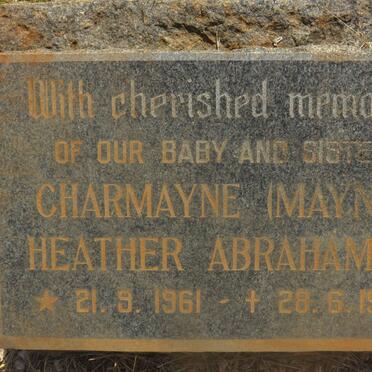 ABRAHAMSE Charmayne Heather 1961-1963