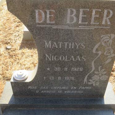 BEER Matthys Nicolaas, de 1926-1976