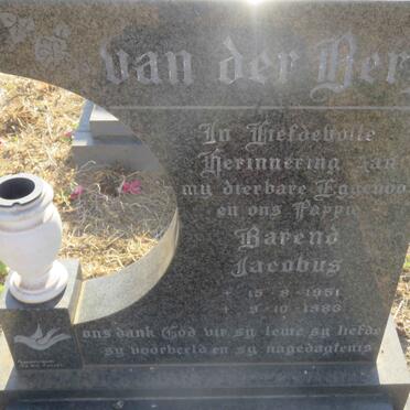 BERG Barend Jacobus, van der 1951-1983