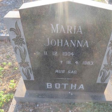 BOTHA Maria Johanna 1904-1983
