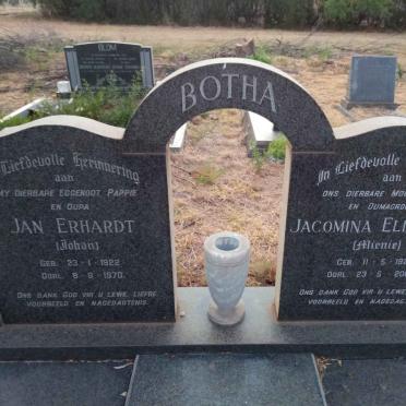 BOTHA Jan Erhardt 1922-1970 &amp; Jacomina Elizabeth 1921-2008