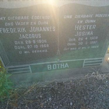 BOTHA Frederik Johannes Jacobus 1906-1968 &amp; Hester Josina 1909-1987