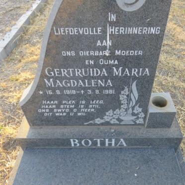 BOTHA Gertruida Maria Magdalena 1918-1981