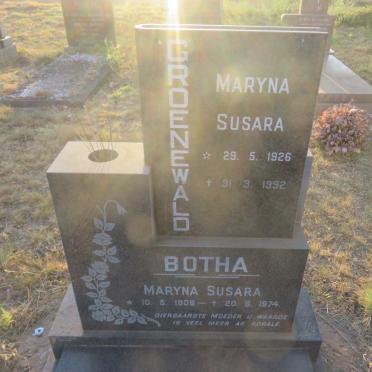 BOTHA Maryna Susara 1908-1974 :: GROENEWALD Maryna Susara 1926-1992
