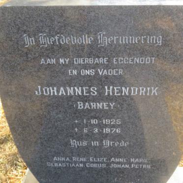 BARNARD Johannes Hendrik 1925-1976