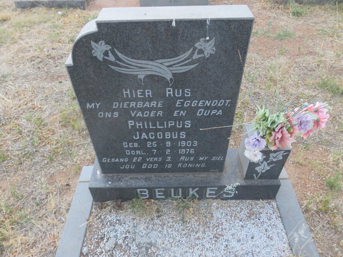 BEUKES Phillipus Jacobus 1903-1976 &amp; Johanna Susanna Christina 1907-1965