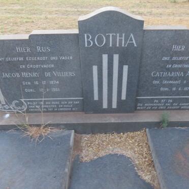 BOTHA Jacob Henry de Villiers 1874-1961 &amp; Catharina Aletta BARNARD 1895-1973