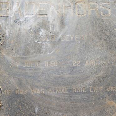 BADENHORST Engela Jacoba nee GEYER 1891-1982