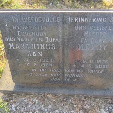 GREYLING Marthinus Jan 1924-1984 &amp; Mercy 1930-2006