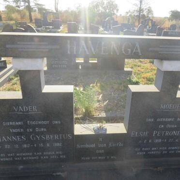 HAVENGA Johannes Gysbertus 1917-1982 &amp; Elsie Petronella M. 1919-2004