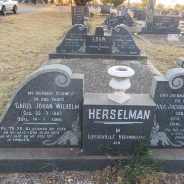 HERSELMAN Carel Johan Wilhelm 1907-1965 &amp; Anna Jacoba Oosthuizen KOTZEE 1910-1983