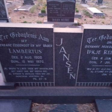JANSEN Lambertus 1900-1970 &amp; Ipkje Reiniera 1914-1996