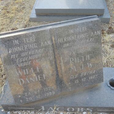 JACOBS Willem Daniel 1924-1989 &amp; M.J.W BOTHA  1927-