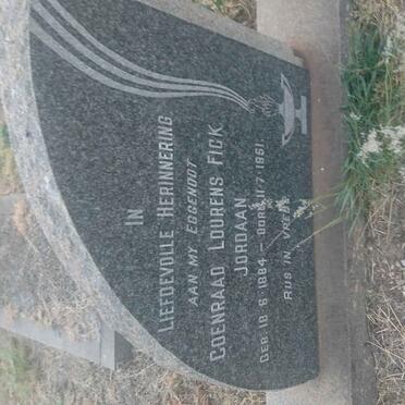 JORDAAN Coenraad Lourens Fick 1884-1951 &amp; Cornelia Magrietha 1888-1967