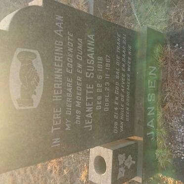 JANSEN Jeanette Susanna 1918-1967