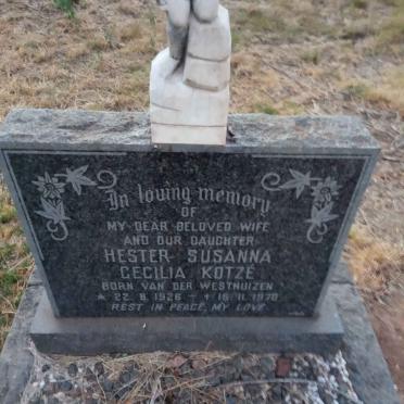 KOTZE Hester Susanna Cecilia nee VAN DER WESTHUIZEN 1926-197?