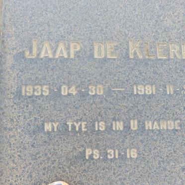 KLERK Jaap, de 1935-1981