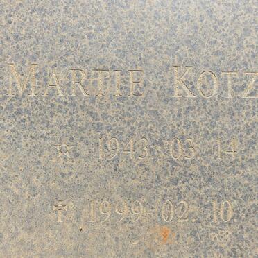KOTZÉ Martie 1943-1999