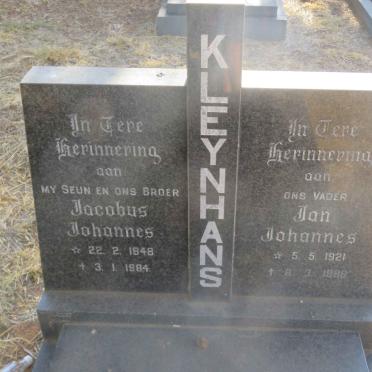 KLEYNHANS Jan Johannes 1921-1988 :: KLEYNHANS Jacobus Johannes 1948-1984