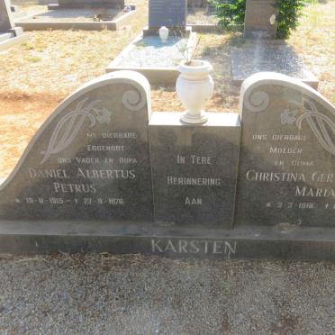 KARSTEN Daniel Albertus 1915-1976 &amp; Christina Gertruida Maria 1916-1989