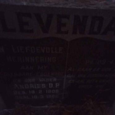 LEVENDAL Andries D.P. 1906-1968