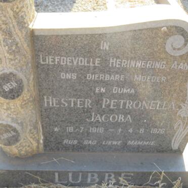 LUBBE Hester Petronella Jacoba 1918-1976